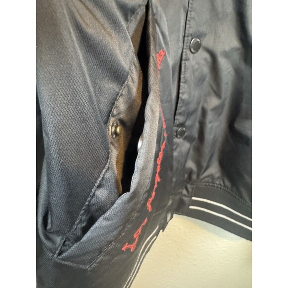Varsity Bomber Button Up Jacket Hollister 99 Black Los Angeles California Sz M - Picture 9 of 16
